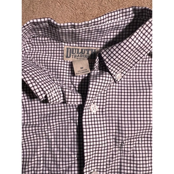 Duluth Trading Co Med Brown Flannel Slim Fit Plaid Button Down Long Sleeve (L) - Picture 3 of 6